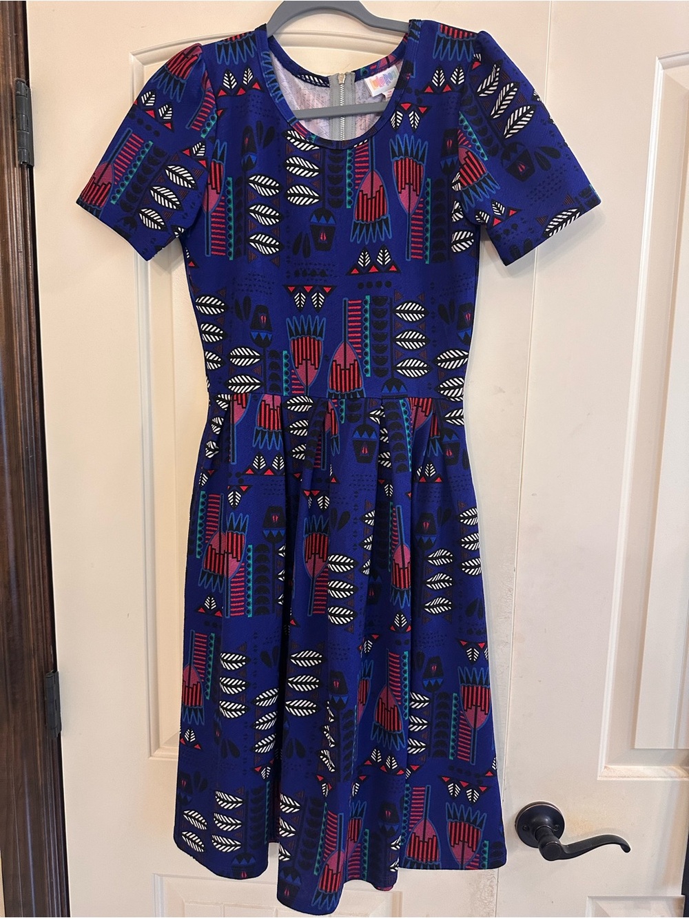 LulaRoe Blue Printed A-Line Women's Skirt
